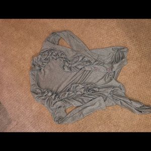 Grey ruffle cardigan